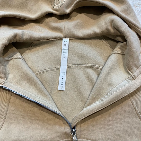 (XS/S) Lululemon Oversized 1/2 Zip Scuba Hoodie Trench Tan Extra Small Crop - Picture 3 of 15